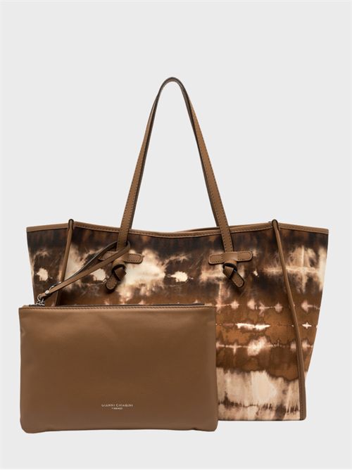 Shopping bag Marcella in tessuto semilucido tie-dye con profili in pelle GIANNI CHIARINI MARCELLA | BS6850FEZCUOIO